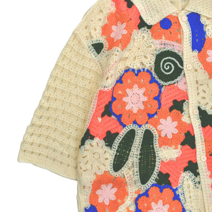 Men's Retro Bloom Crochet Shirt