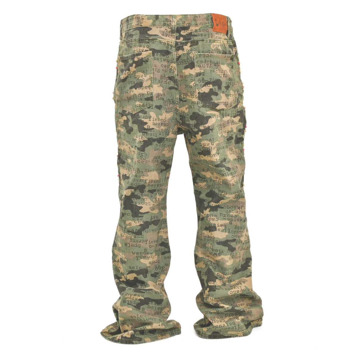 Men's Camo Script Flare Jeans