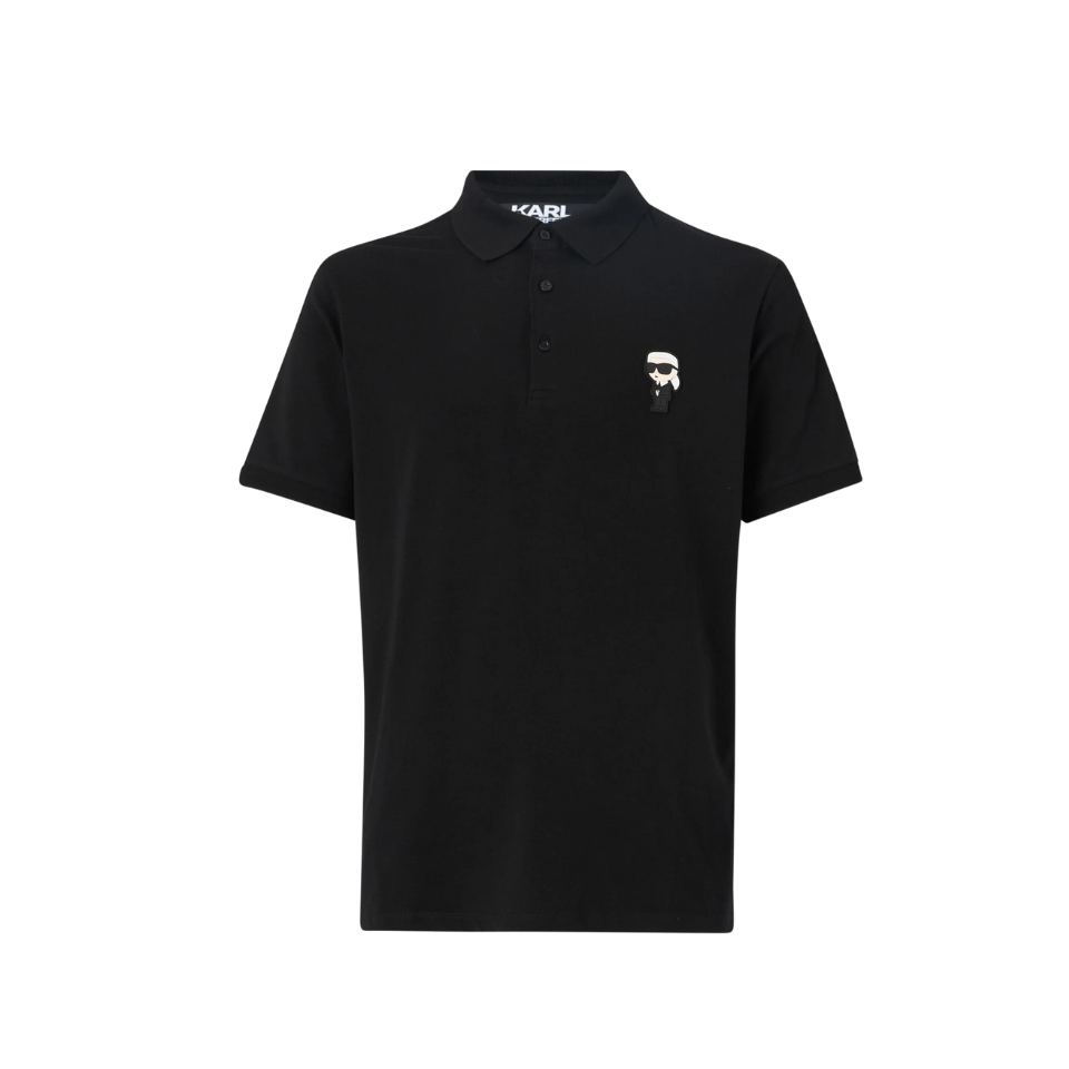 Black Karl Lagerfeld Logo Golfer shirt
