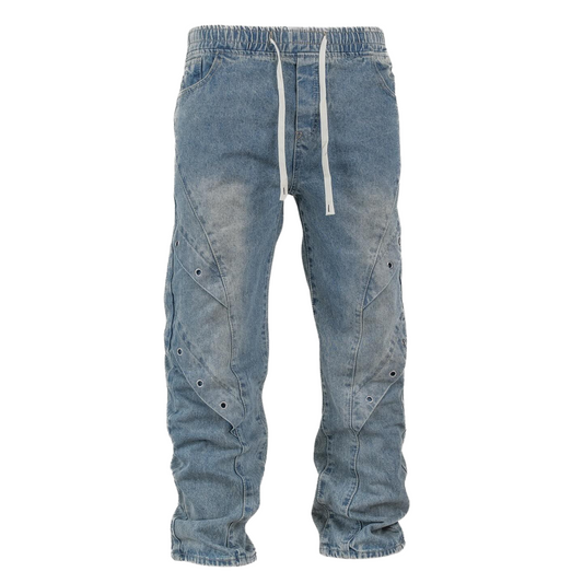  Men’s Grit Panelled Bagged Denim Pants