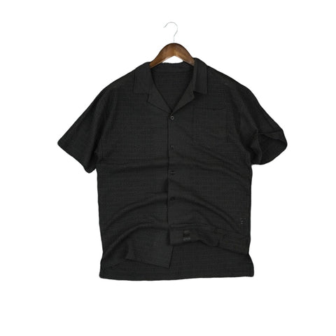  Black Men's Short Sleeve Button-up Shirt