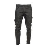 Men's black waxed straight fit jeans