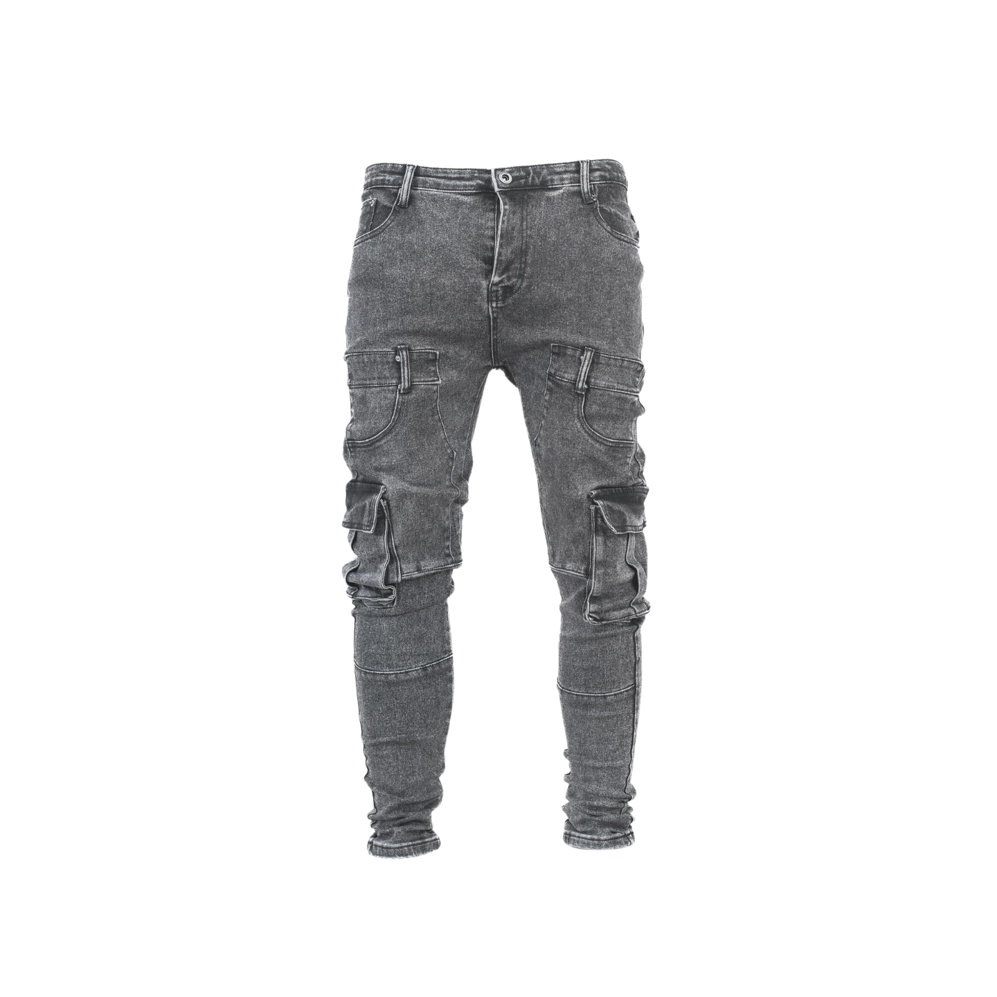 Grey Cargo Denim Jeans