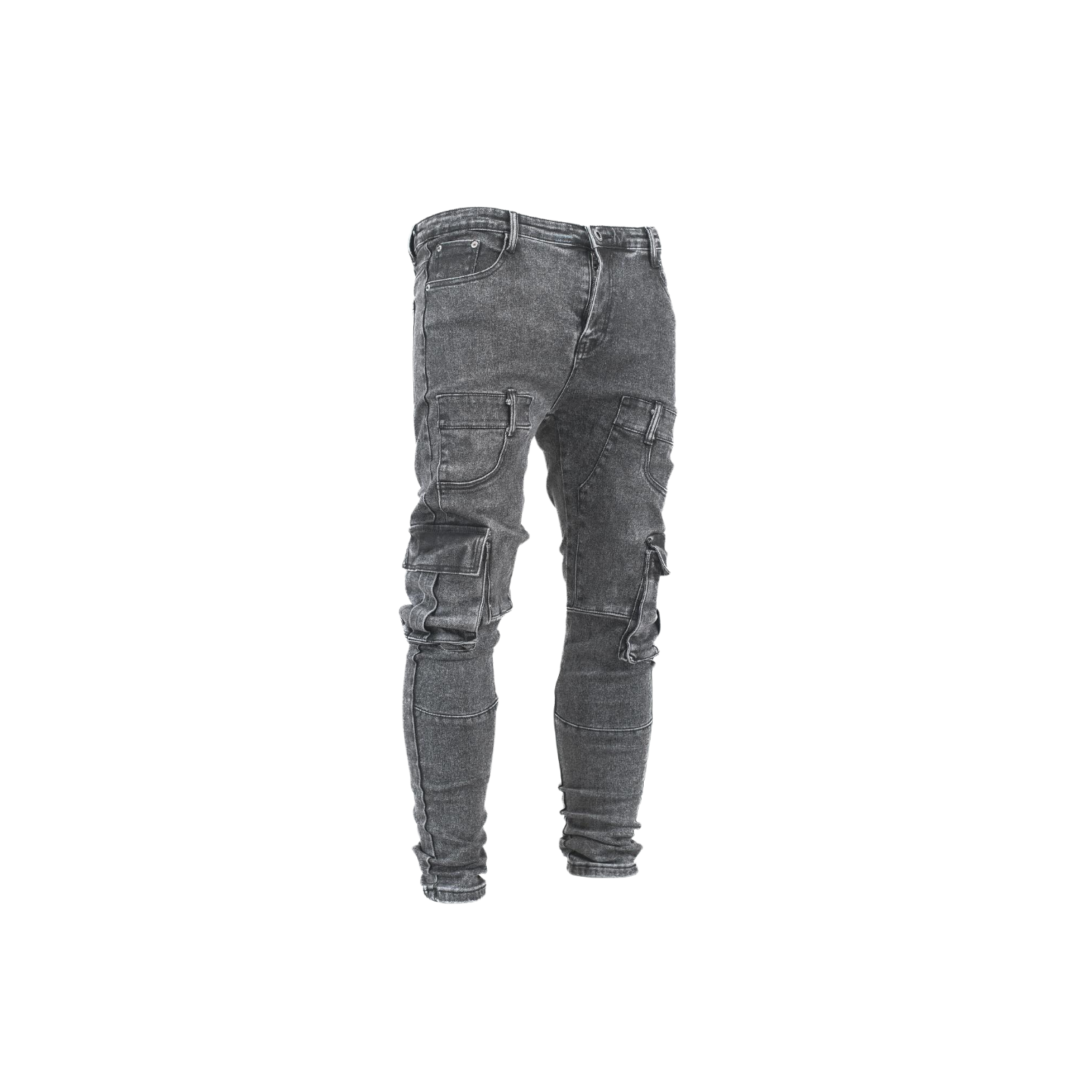 Grey Cargo Denim Jeans