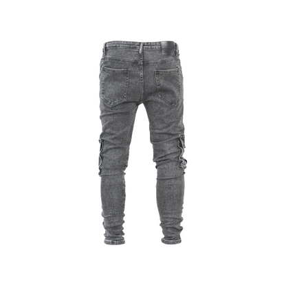 Grey Cargo Denim Jeans
