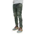 Men's Distressed Cargo Denim Jeans