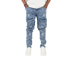 Men's Ripped Distressed Cargo Jeans