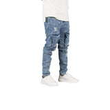 Men's Ripped Distressed Cargo Jeans