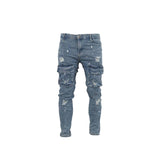 Men's Ripped Distressed Cargo Jeans