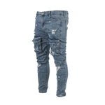 Men's Ripped Distressed Cargo Jeans