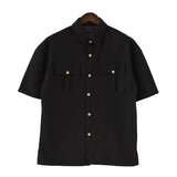 Men's black Classic Button-Down Summer Shirt