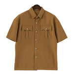 Men's Brown Classic Button-Down Summer Shirt