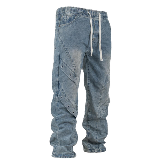 Men’s Grit Panelled Bagged Denim Pants