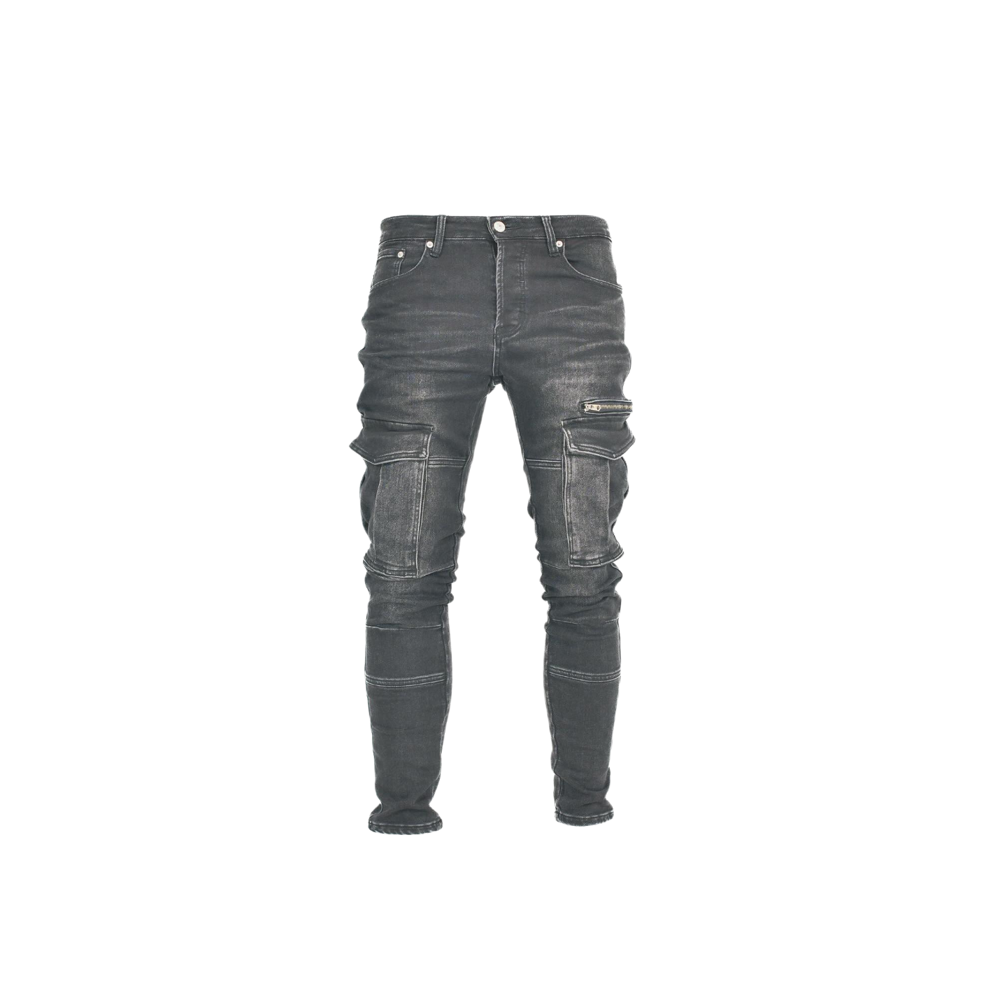 Black distressed jeans for men