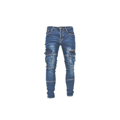 Men's Stacked Cargo Denim Jeans