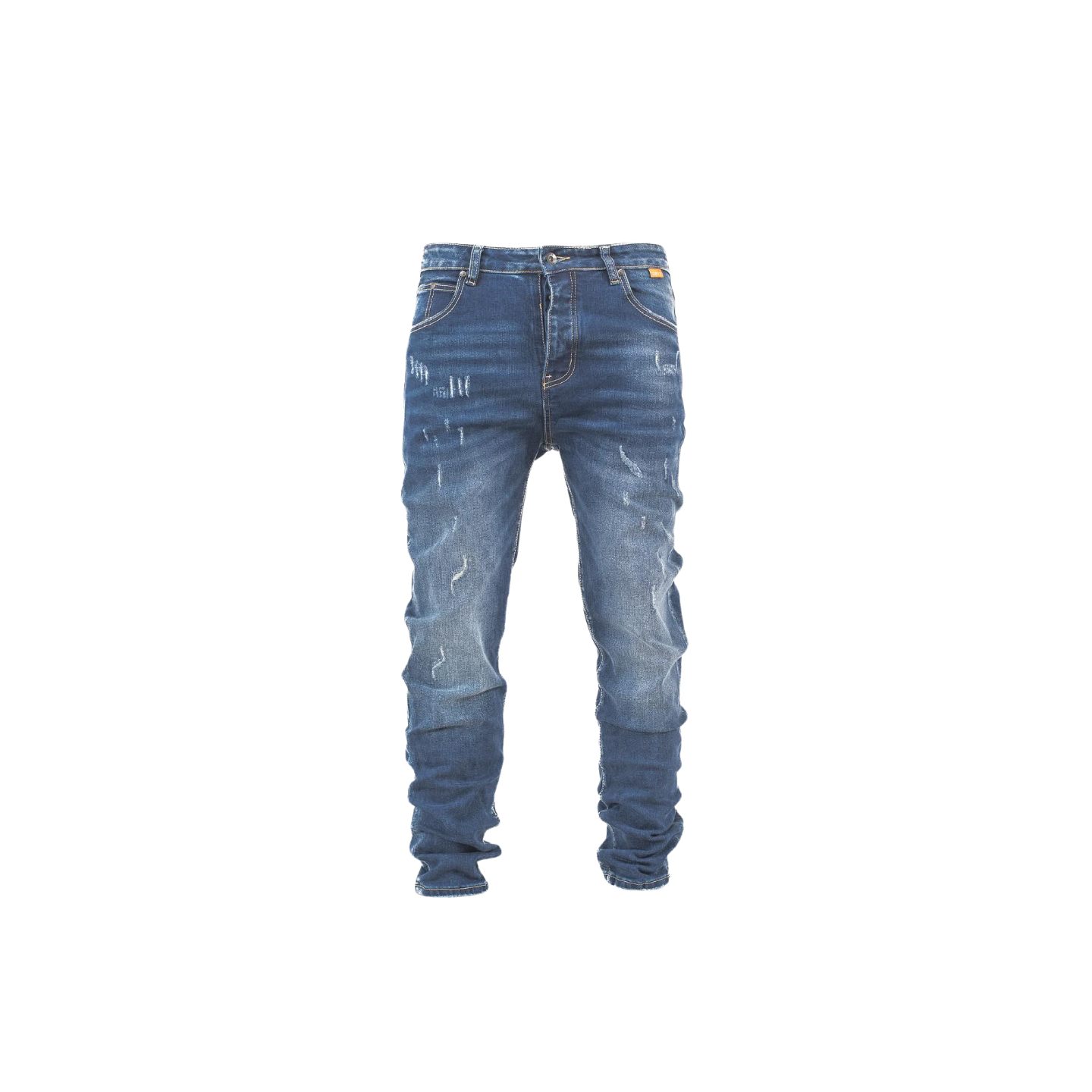 Men's Distressed Slim-Fit Denim Jeans