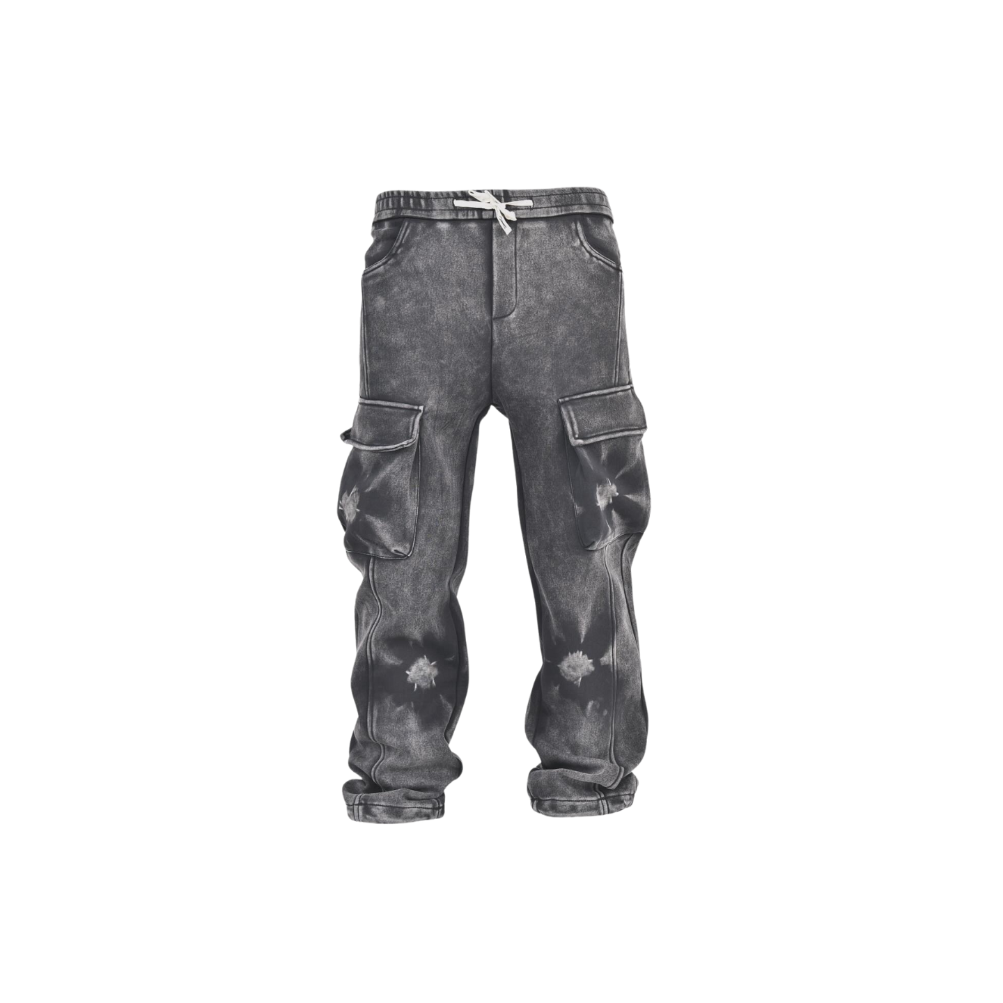 Black distressed cargo pants 