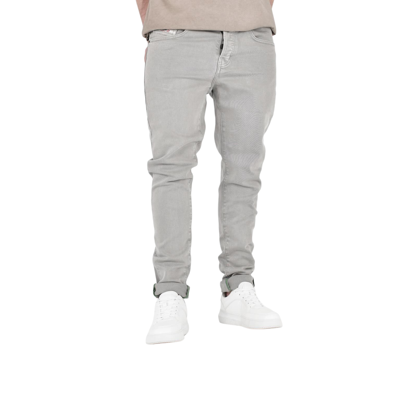  Men's Grey Slim Stretch Denim Jeans