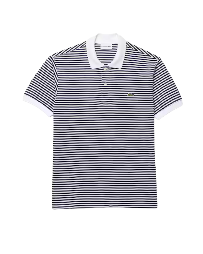 Men's  Navy blue Classic Striped Cotton Polo Shirt