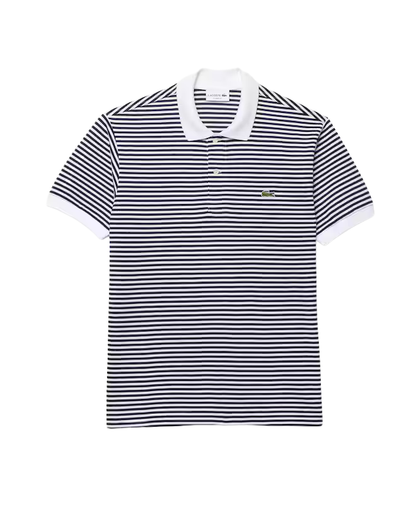 Men's  Navy blue Classic Striped Cotton Polo Shirt