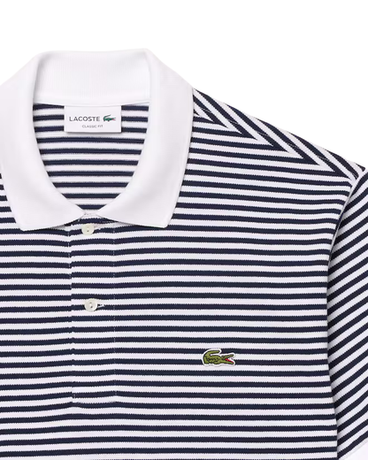 Men's Classic Striped Cotton Polo Shirt