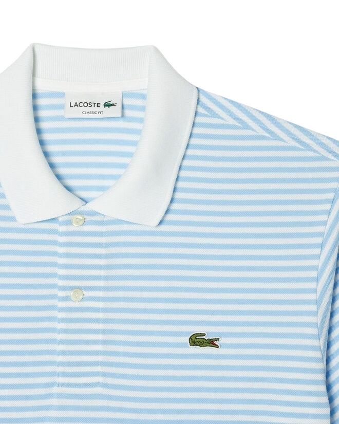 Men's Classic Striped Cotton Polo Shirt