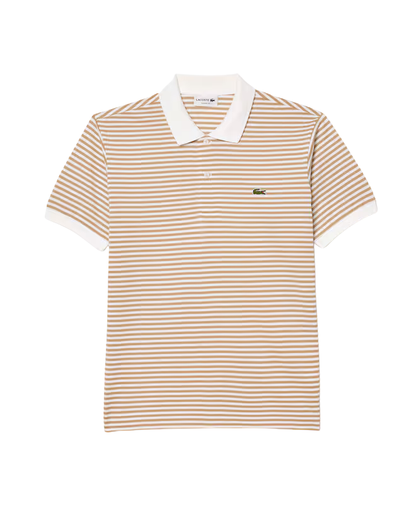 Men's Beige Lacoste Classic Striped Cotton Polo Shirt