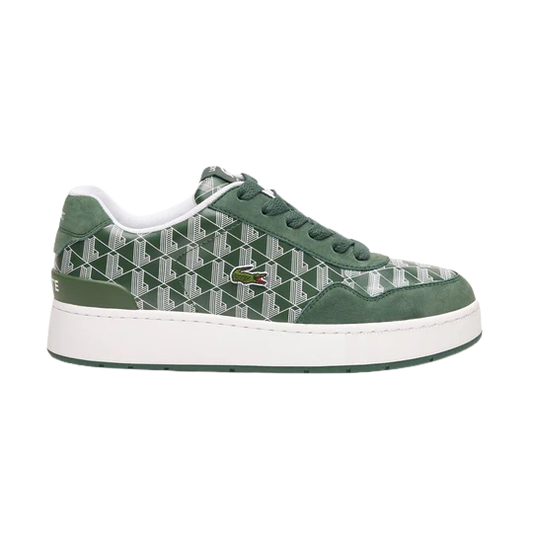 Green Lacoste Ace Clip Leather Monogram Sneakers