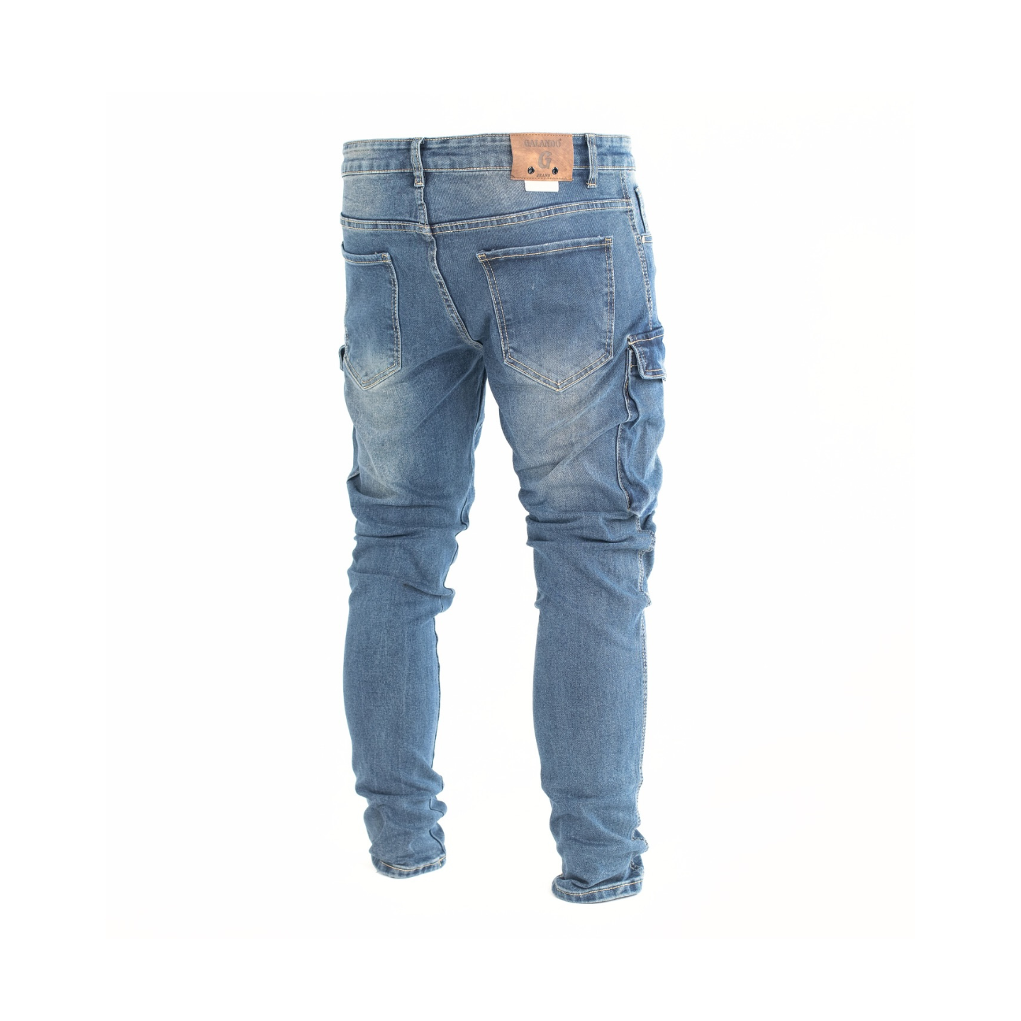 Light Blue Stacked Cargo Denim Jeans