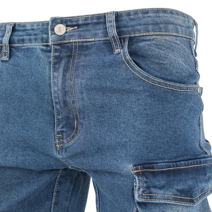 Light Blue Stacked Cargo Denim Jeans