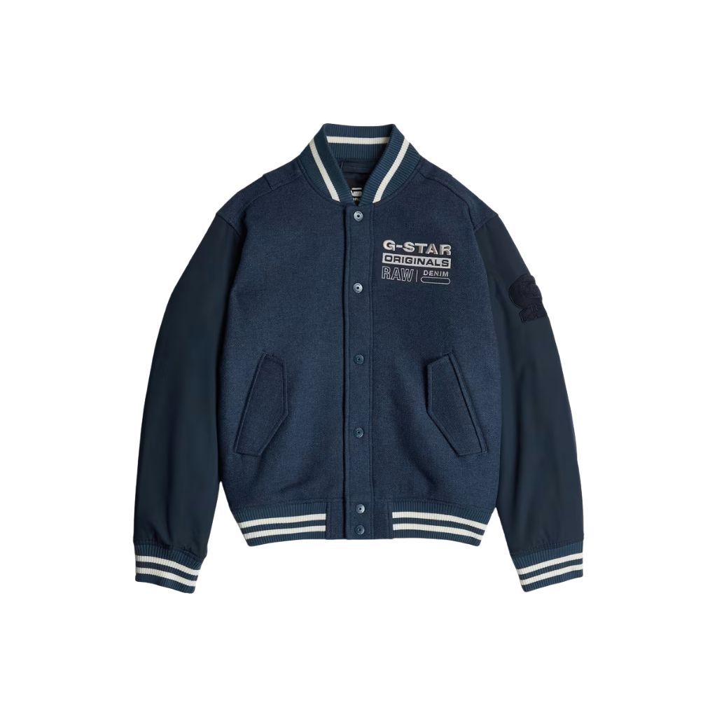 Navy blue Men's Varsity Wool Bomber Jacket