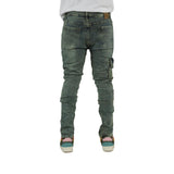 Men's Distressed Cargo Denim Jeans