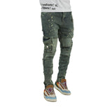 Men's Distressed Cargo Denim Jeans