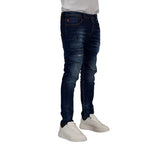 Men's Cuffed Distressed Denim Jeans