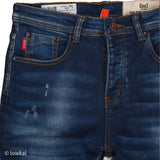 Men's Cuffed Distressed Denim Jeans