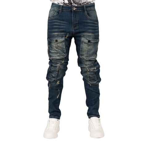 Men's Utility Cargo Denim Jeans