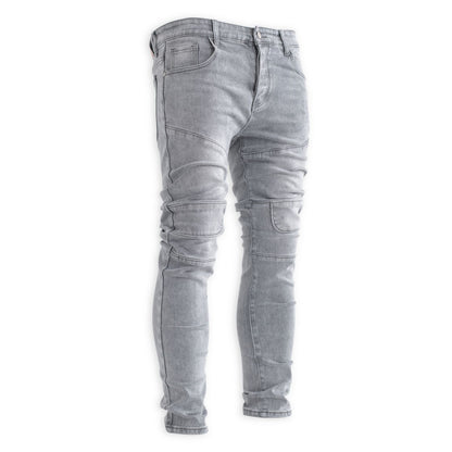 Men’s Grey 3D Panelled Jeans