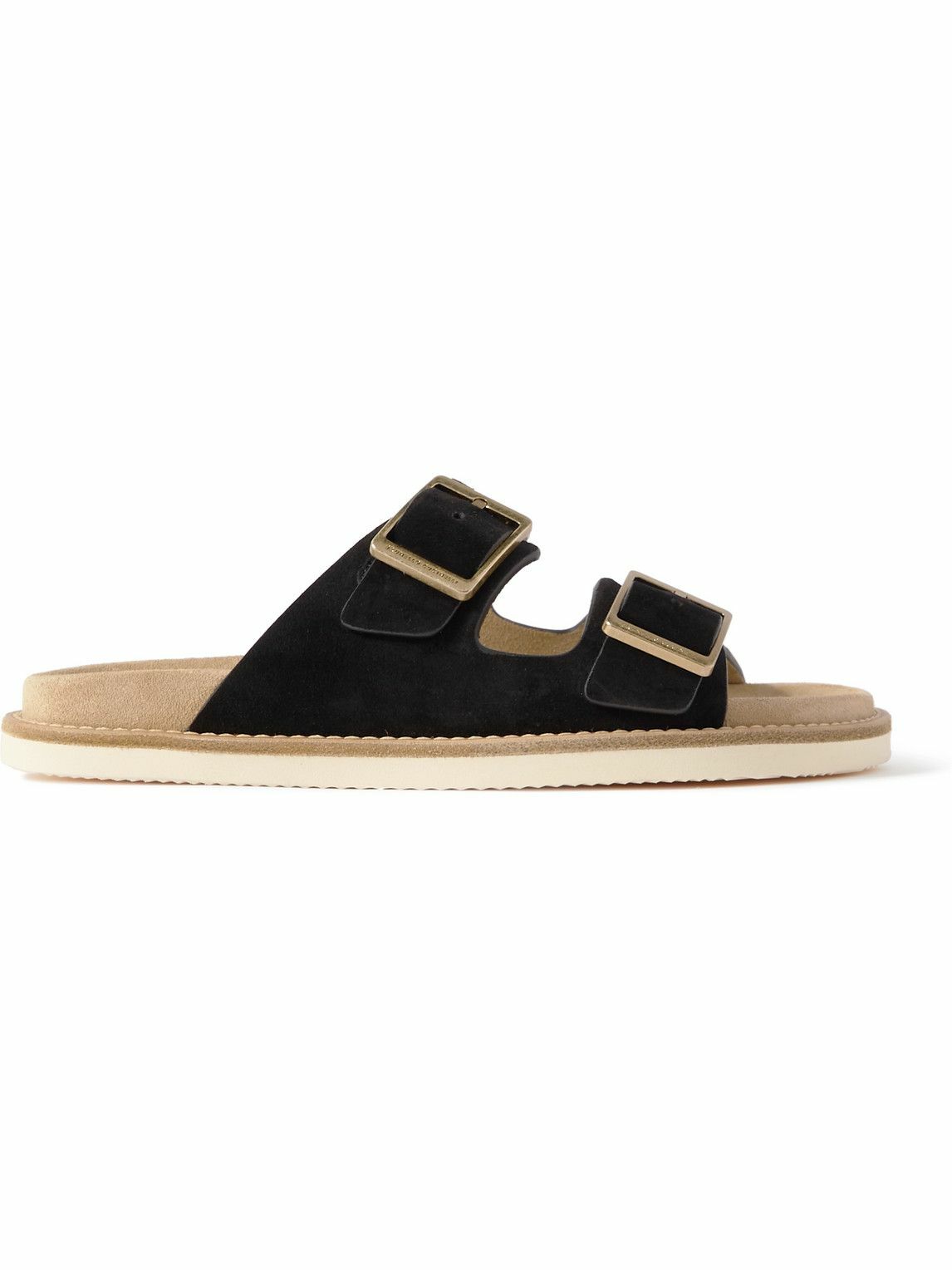Black Brunello Cucinelli Double-Buckle Sandals
