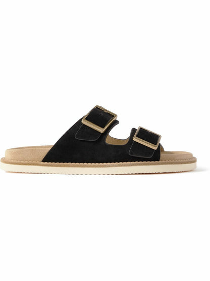 Black Brunello Cucinelli Double-Buckle Sandals