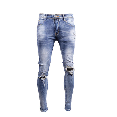 Men's Distressed Washed Ripped Jeans